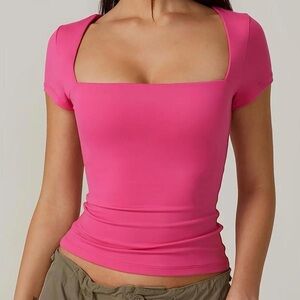 NWT pink fitted top